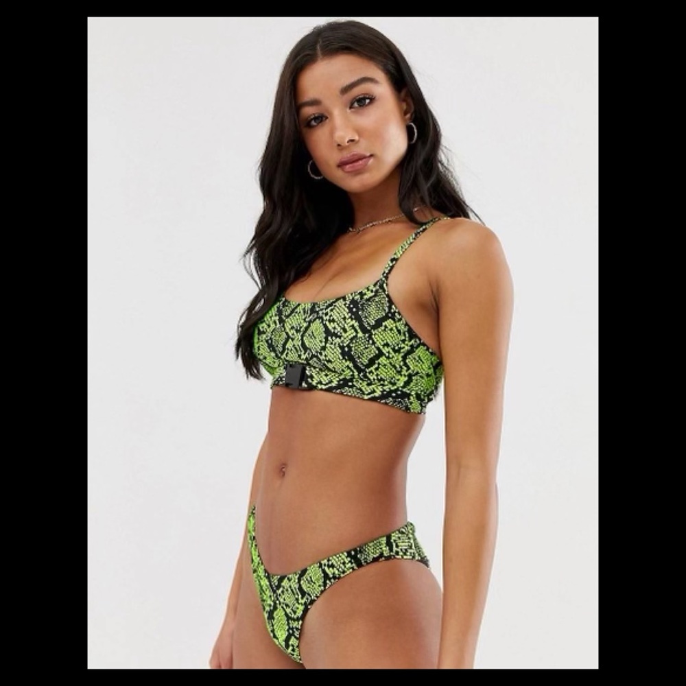 New Look Snake Print bikini top and v-shaped bottom